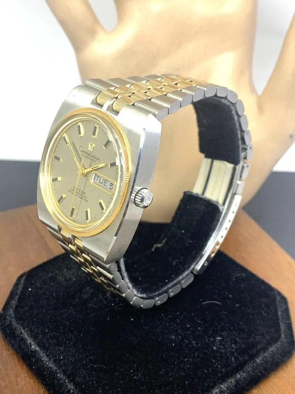 Omega 168.045 Mens Watch 751 Vintage 70's Swiss Automatic Day Date Two Tone 36mm
